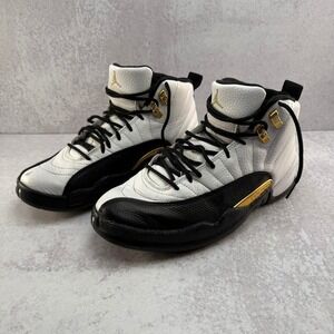 Air Jordan 12 Retro Royalty Taxi Mens Size 9 CT8013-170 White Blk Sneaker Shoes